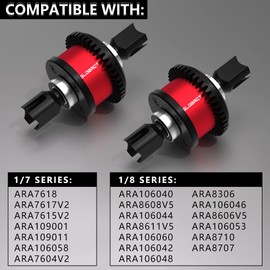 GLOBACT Steel 43T Differential Active F/R Diff Set with 10T Input Gear for Arrma 1/7 Infraction Felony Limitless Fireteam Mojave 1/8 Typhon Kraton Notorious Outcast 6s Series Upgrade Parts (2PCS)