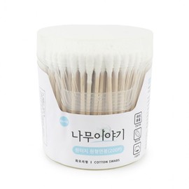 One-Touch Spiral Round Cotton Swab 200Pcs 6ea