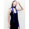 SilRiver Women's Silk Satin Skinny Scarf Long Necktie Sash Tie