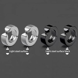 Kstudent 2 Pairs Titanium Steel Hoop Earrings for Men Women, Huggie Loop Hypoallergenic Cartilage Piercing Earrings Set