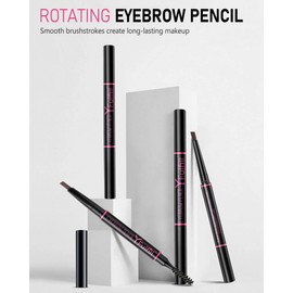 YFulfill Eyebrow Pencil Dark Brown Waterproof, Eye Brow Pencil Dark Brown for Black, Crayon à Sourcils Brun Foncé