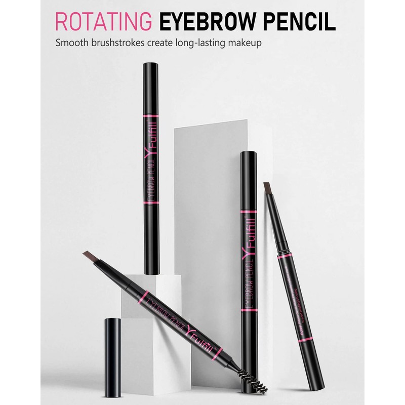 YFulfill Eyebrow Pencil Dark Brown Waterproof, Eye Brow Pencil Dark