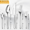 30-Piece Stainless Steel Flatware Set, Service for 6, Durable 18/0