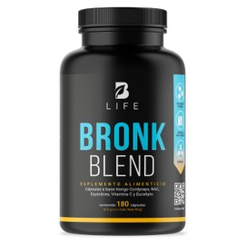 Bronk Blend de 180 Cápsulas. Ingredientes naturales: Cordyceps, NAC, Echinacea, Vitamina C y Eucalipto. Bronk Blend B Life.