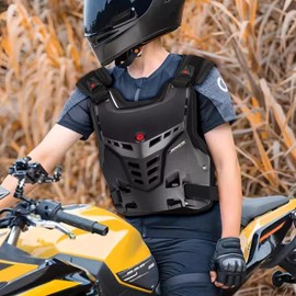 EHERDM Motorcycle Street Bike Chest and Back Protector Off-Road Dirt Bike Vest Protector Motocross Armor Body Guard Vest for Racing Cycling Skiing