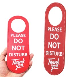 SGFNXB Leather Do Not Disturb Sign, Red, Minimalist Style, Door Hanger Sign, Office/Home/Meeting Room/Restroom