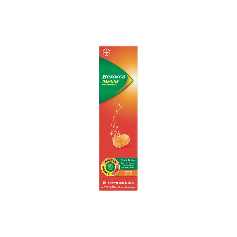 Berocca Immune Daily Defence Vitamin C, D and Zinc, Orange