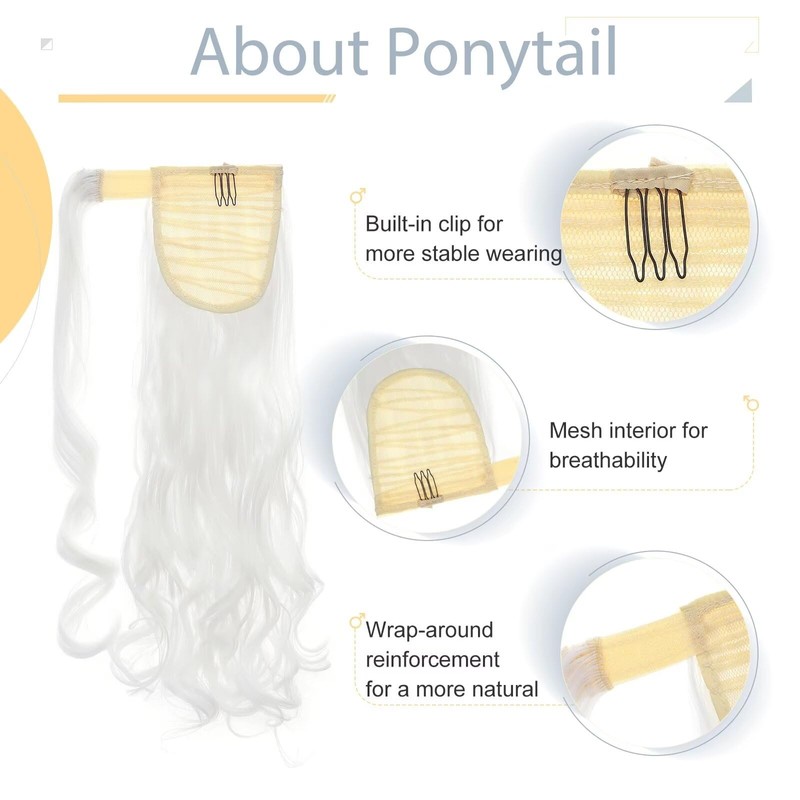 Silk-co Curly Pony Tail Hairpiece Clip in Hair Extensions 17inches