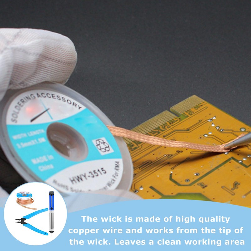 Desoldering Pump, Desoldering Wick, Soldering Accessories, Micro Shear Wire Cutter,