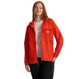 Carhartt Women's Storm Defender Loose Fit Lightweight Hooded Packable Jacket, Roasted Tomato