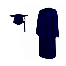 LEWOTE 2024 Matte Adult Graduation Gown Cap Tassel Set with 2024 Years Charm