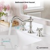 Bathroom Sink Faucet Widespread Brushed Nickel Double Mixing Tap Deck