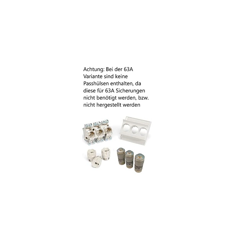CusoTec Neozed Fuse Socket D02 Set with Screw Caps Fuses