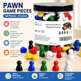 Juego de 120 piezas de plástico opaco en 6 colores con caja de almacenamiento portátil, fichas de juego ideales para juegos de mesa y juegos de mesa