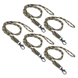 PATIKIL 44cm Neck Lanyard with Hook, 5 Pcs Long Neck Strap Lanyard Badge Lanyard for ID Badges Holder Keys USB Keychain USB Office, Camo Green