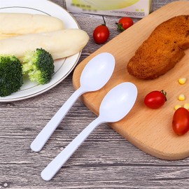 100 Pcs Plastic Spoons, White Disposable Spoons Disposable Cutlery Set for Home Party,BBQ, Picnic, Home, Party and Restaurant Use