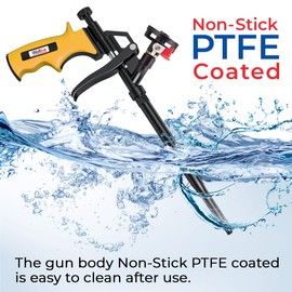 Wolline Professional Spray Foam Insulation Gun (8 Foam Gun + 32 Nozzle), Teflon-Coated Expanding Foam Gun, Foam Dispensing Gun, for Caulking, Insulating Foam Applicator Yellow - 8 Pack