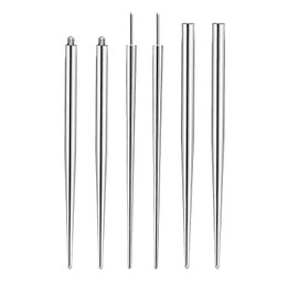 Stylish 6pcs Piercing Guide Needle Mixed Set - Multifunctional Guide Needle Is A Threadless Medical Steel Piercing Taper Insertion Aid Tool Suitable For Ear/Nose/Lip/Eyebrow/Abdomen/Nipple/Tongue