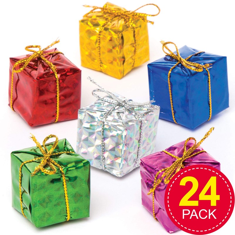 Baker Ross AR828 Mini Present Christmas Decoration Crafting Embellishments, Pack