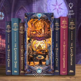 fifijoy DIY Book Nook Kit, Miniature Dollhouse Booknook Kit, 3D Wooden Puzzle Bookend Bookshelf Insert Decor Diorama Kit with LED Light for Teens and Adults (Star Map Secrets)