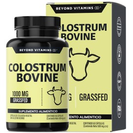 Beyond Vitamins | Calostro Bovino Grass Fed de Libre Pastoreo 1000 mg, Bovine Colostrum de Calidad Certificada (60 Cápsulas)