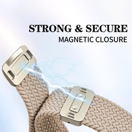 Folavii 22mm Magnetic Braided Nylon Band Compatible With Garmin Venu 3 Watch Band/Venu 2/Vivoactive 4, Quick Release Stretchy Strap Replacement for Forerunner 965/955/945/265/255/255 Music