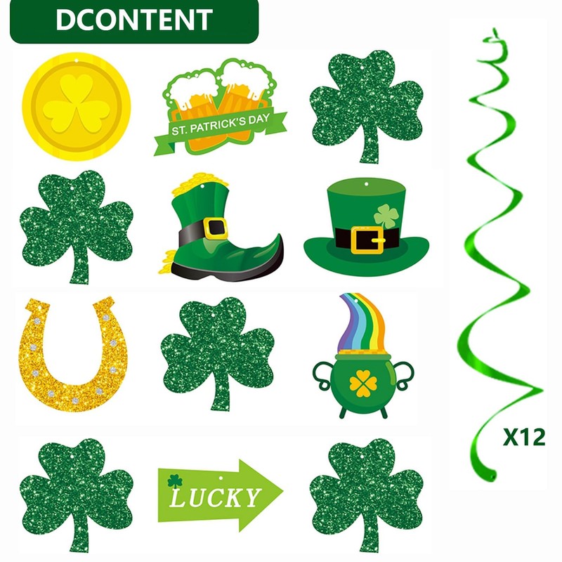 St Patricks Day Decorations - St. Patrick's Day Hanging Swirls