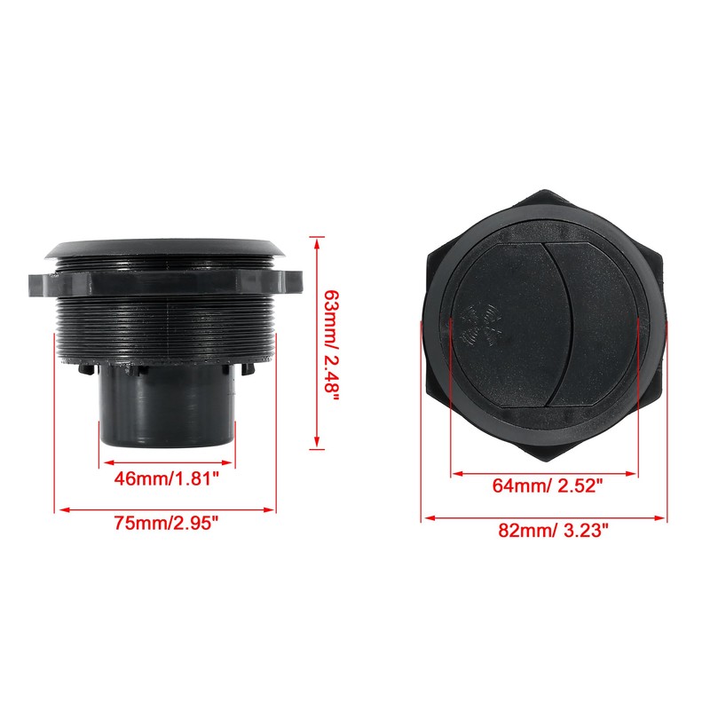X AUTOHAUX 2pcs 63mm Universal Black Air Conditioning Vent Outlet