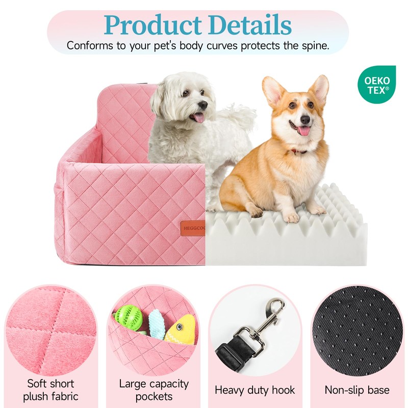 HEGGCOOE Dog Car Seat for Medium/Large Dogs, Pet Booster Seat