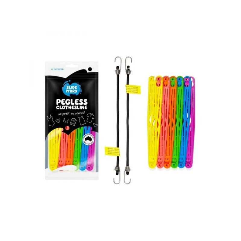 Slide n' Dry Pegless Camping Clothesline - Rainbow