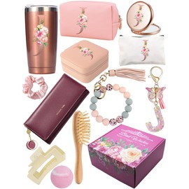 Birthday Gifts Set for Women Mom Bridesmaids Wife Unique Mother's Day Bath Gift Set Box Initial Letter Relaxing Wedding Spa Gifts Idea for Women Her Friend Grandma Sister Christmas gifts (J)