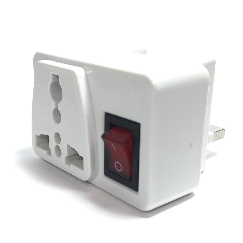 Norstar Universal Plug Adapter with Power Switch for UK Outlets,