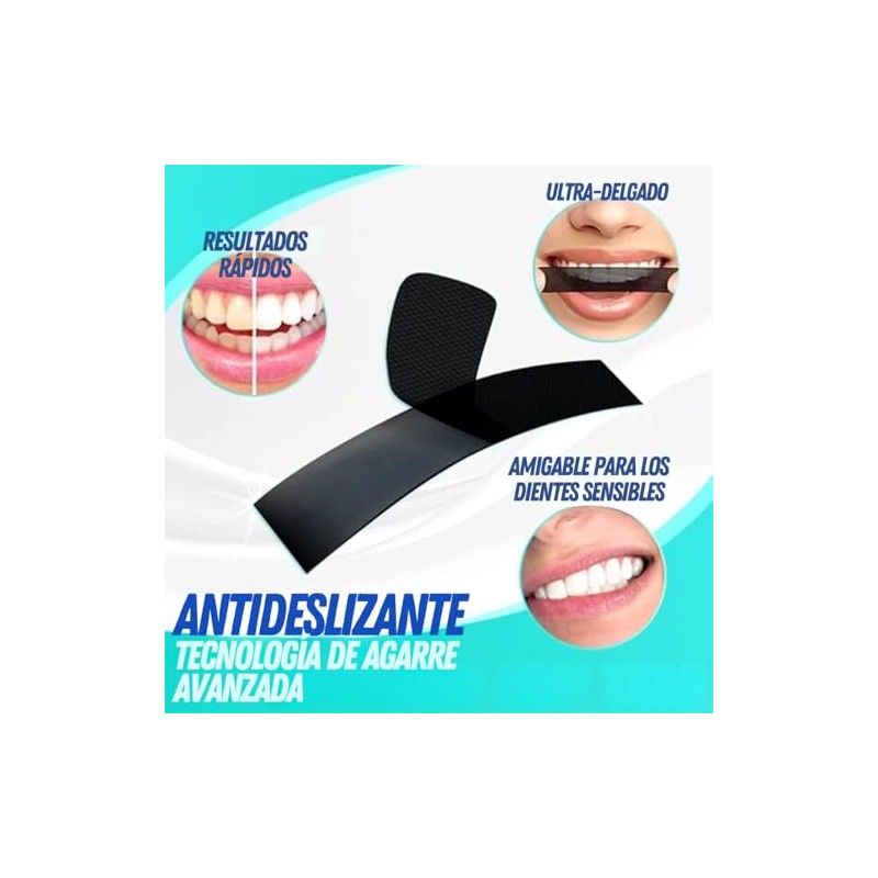 14 Pares Tiras Blanqueadras Dentales Carbon Activado Tiras Adhesivas Blanqueadoras