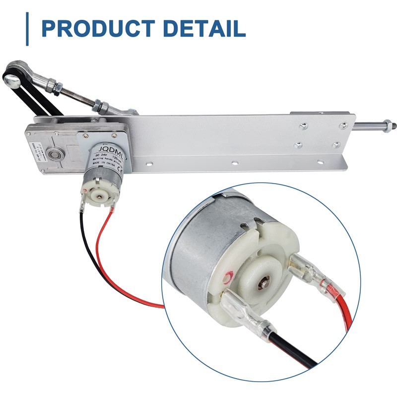 JQDML Reciprocating Cycle Linear Actuator, DC 24V Stroke 1.18"-6" Gear