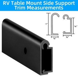 RV Table Mount Bracket Aluminum RV Table Support Trim for Sliding Table Support, RVs Trim for Wall Mount and Camper Tables Side Supports, Smooth Finish 30", Includes Mounting Screws, 2 Pack, Black