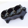 Socket fix, retro, 3-way, 16A-250V, surface-mounted, brass, thick, black, retro