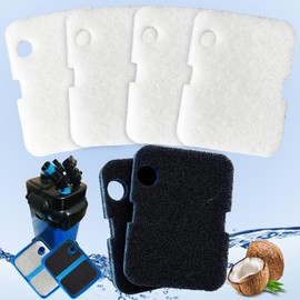 Shurex Replacement Cotton White Floss Pads and Activated Carbon Sponge Bio Filter Pads Refill Kit for Penn-Plax Cascade 700 and Cascade 1000 All-in-One Aquarium Canister Filter, 3-in-1 Filter Pads