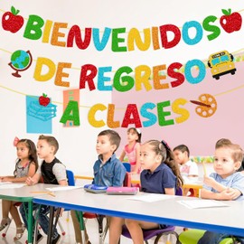 Bienvenidos De Regreso A Clases Banner Bienvenidos Banner en español for Classroom Welcome Back to School Garland First Day of School Theme Class Bulletin Board Decorations