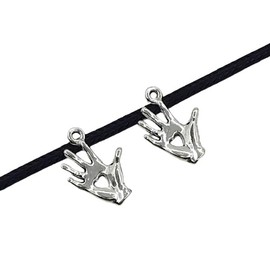 YOOGCORETT 50pcs Antiqued Silver Alloy Hand Heart Charms Pendants for Jewelry Findings Making Accessory for DIY Necklace Bracelet 19 X 13mm