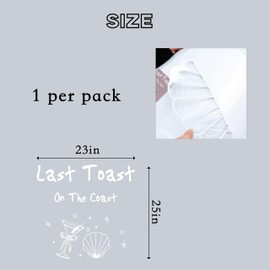 Capiont Last Toast On The Coast Wall Decal - Beach Theme Bridal Shower Party Sign, Wedding Celebration Decorative Sticker (Last Toast Decal White)