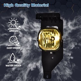 PIT66 Front Bumper Fog Lights Compatible With 2005-2007 Ford F-250 F-350 F-450 F-550 Super Duty/2005 Ford Excursion Left/Right Yellow Lens