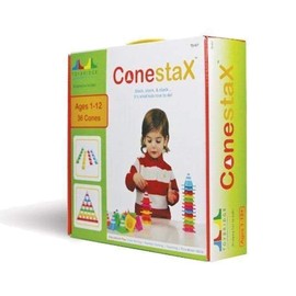 Toybridge ConestaX Pyramidenbauer, Kegel, Vorschule, pädagogisches Bauset, leuchtende Farben, Kleinkinder, Kinder, 36-teiliges Set