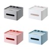 HornTide 5-in-1 Tissue Box 7.8inch Multifunction Countertop Organizer 3X Compartments