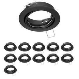 ledscom.de Fere Ceiling Mounting Frame Round Swivelling Matt Black Pack of 12
