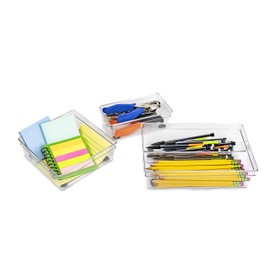 KOLORAE 3 Divider Organizer Set – No-Slip Feet, BPA-Free, Versatile Storage Bins for Home & Office