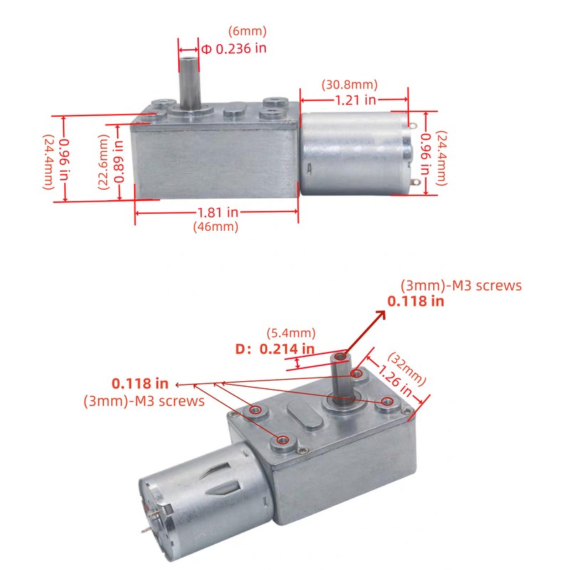 Turbo Worm Geared Motor High torque Reduction Speed Reversible DC