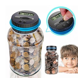 KOPIRA Alcancía Electrónica, Caja Fuerte de Seguridad para Ahorrar Dinero Monedas, Tarro de Dinero, Banco Contador de Monedas Digital con Contador LCD para Niños y Niñas