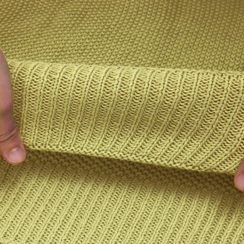 PiccoCasa 100% Cotton Knit Throw Blanket,Solid Lightweight Decorative Throws and