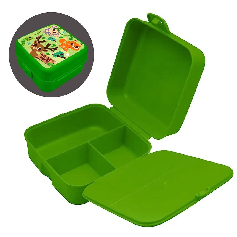 Into The Forest Lunch Box with 3 Compartments,Snack Box for