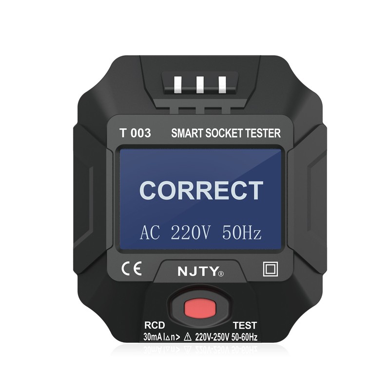 NJTY 220~250V UK Plug Socket Outlet Tester Smart Socket Tester
